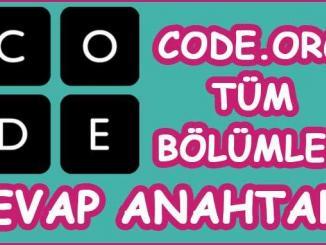 Codeorg Tüm Bölümler Cevap Anahtarı