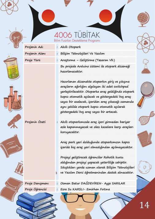 Akıllı Otopark Tübitak 4006 Bilim Fuarı Projesi