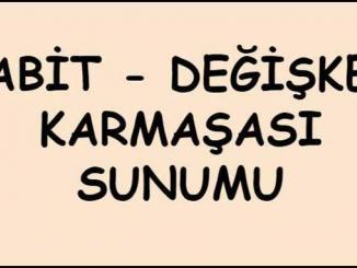Sabit Değişken Karmaşası Sunumu