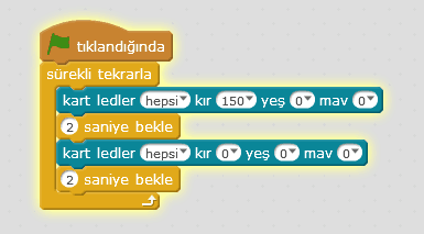 Led yakıp söndürme kodları