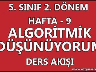Algoritmik Düşünüyorum Ders Akışı