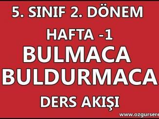 Bulmaca Buldurmaca Ders Akışı