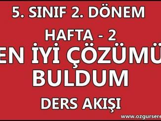 En iyi Çözümü Buldum Ders Akışı