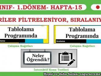 Veriler Filtreleniyor Sıralanıyor