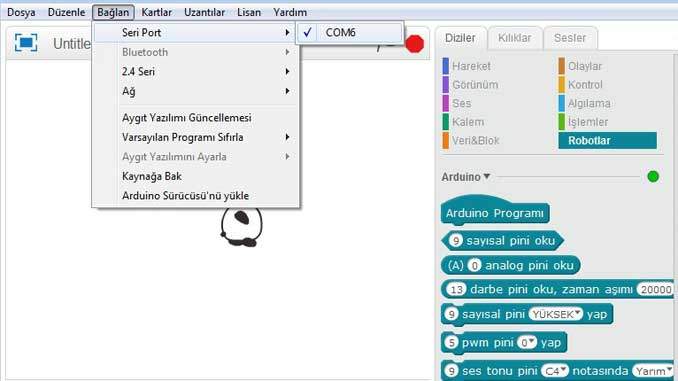 Mblock ile Arduino Bağlan Seri port
