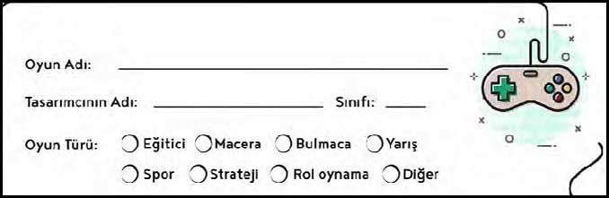 Adım-5 Oyuncunun Oyunu Çalışma Kağıdı