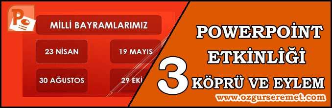 Powerpoint etkinliği 3 – Köprü ve Eylemler