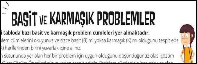 Basit ve Karmaşık Problemler Ev Ödevi - Böl Parçala Çöz