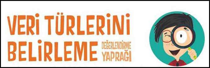 Veri Türlerini Belirleme Değerlendirme Yaprağı - Haydi Veri Toplamaya
