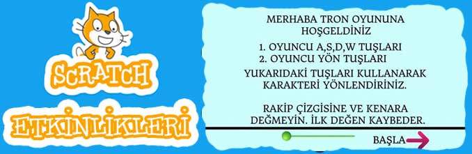 Scratch Örnekleri 25 - Tron Oyunu - Detaylı Anlatım Sayfası