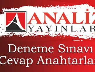 Analiz Yayınları Deneme Sınavı Cevap Anahtarı