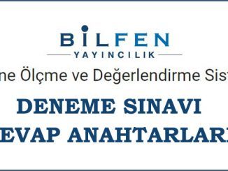 Bilfen Yayıncılık Deneme Sınavı Cevap Anahtarı